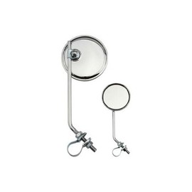 Lowrider Round Mirror All Chrome. Bike Mirror, Bicycle Mirror, Beach Cruiser, Chopper, Limo, Stretch Bike, BMX, Track, Fixie, Mountain Bikes