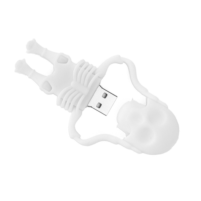 Cartoon U Disk White Skull Appearance High Speed Bulk Storage