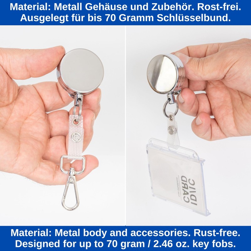 JOJO 2 Sets Silver Tone Lanyard with 65cm Steel Cable