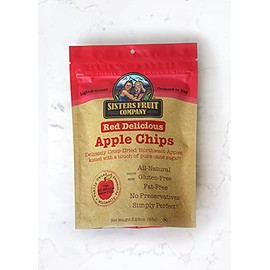 Sisters Fruit Company Apple Chips, All Natural, Gluten-Free, Fat-Free, Contains SIX 2.25 OZ. Bags (Red Delicious Apple)