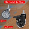 8T8 3 Inch Caster Wheels Heavy Duty with Brakes, Rubber