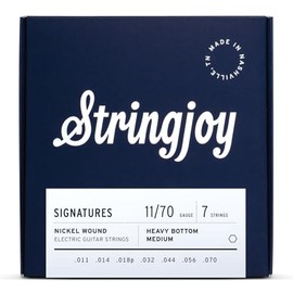 Stringjoy HVY117 - Cuerdas de guitarra eléctrica de níquel de 7 cuerdas, (calibre medio inferior pesado, 11-70) | Electric Guitar Strings | 7 String S