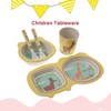 5 pcs set Eco friendly Bamboo Fiber Cartoon Children Tableware