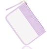 izuzta Clear PVC Flat Pouch PU Makeup Bag Clear Zipper