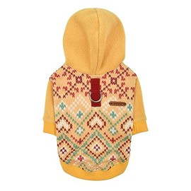 Puppia Skadi Winter Hoodie Warm Cozy Fashionable for Small Dogs, Yellow, Medium