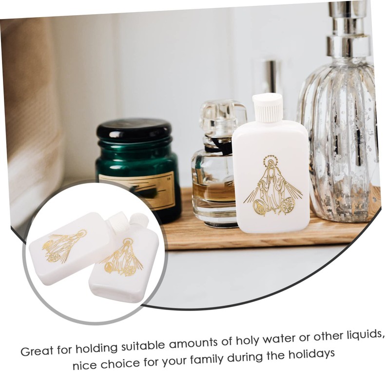 VICASKY 4pcs Decorative Holy Water Bottles Refillable Tiny Water Containers