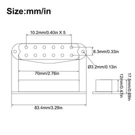 MAXCHEER 12 Adjustable Pole Piece Mini Humbucker ST Single Coil Pickup Size 9K 4 Conducts Output Coil Splitting Pickup(Cream)