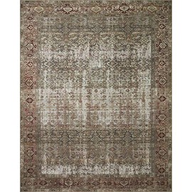 Loloi Amber Lewis Georgie Collection GER-07 Moss/Salmon 2'-0" x 5'-0", .19" Pile Height, Accent Rug