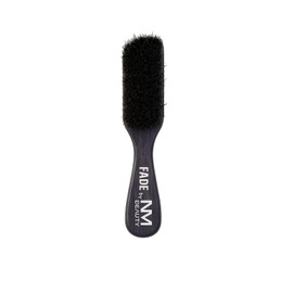 NMB Professional Wooden Beard & Fade Brush Black- 100% Boar Bristles in Dark Wood Body - Perfect Fades & Beard Styles, Black