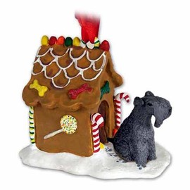 Conversation Concepts Kerry Blue Terrier Gingerbread House Christmas Ornament - Delightful, Blue, Red