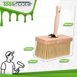 ToolSpace Quast Wide 190 mm Masonry Brush Wooden Painting Brush 1 Piece Ideal for Painting Wooden Fences Benches as Wallpapering Tool Painting Tassel Flat Brush Ceiling Brush Wallpaper Brush Non-Woven Wallpaper DIY