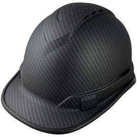 Ridgeline Cap Style Patterned Vented Hard Hat with Protective Edge with 6 Point Suspension - Black Graphite Pattern