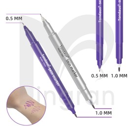 6Pack Purple Eyebrow microblading Marker Pen Tattoo Permanent Makeup Position Mapping Mark Tools Tattoo Tip Markers (Mix)