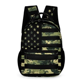GNEW American Flag Camo Backpack for Boys USA Flag Camouflage Backpack, Kids Camouflage Backpack, Green Boys Camo Backpack, Elementary Middle High School Bags Travel Laptop Backpack,16.5 Inch