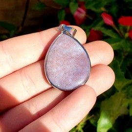 Sublime Gifts Fancy Jasper Crystal Healing Gemstone Pendant with Metal Bail, 1, purple