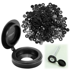 QWORK® 150 PCS White Plastic Hinged Screw Caps - Snap on Decorative Screw Covers for M4 Screws