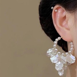 Pearl Earrings for Women Pearl Dangle Earrings Big Pearl Earrings Pearl Hoop Earrings Pearl Stud Earrings Wedding Prom Earrings Jewelry Gifts for Women Girls