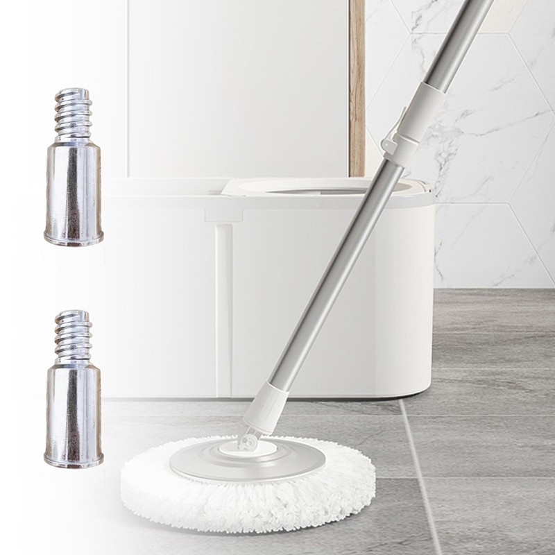 HarmonyCrafts 2Pcs Silver Metal Broom Handle Tips Threaded Handle Tips