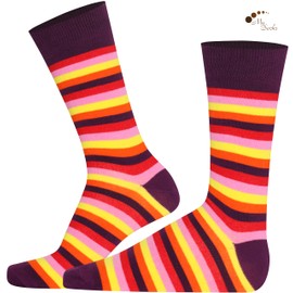 Mysocks Women Mens Socks - Cool Colourful Fancy Novelty Seamless Toe Crew Cotton Socks - Breathable Unisex Casual Dress Calf Socks