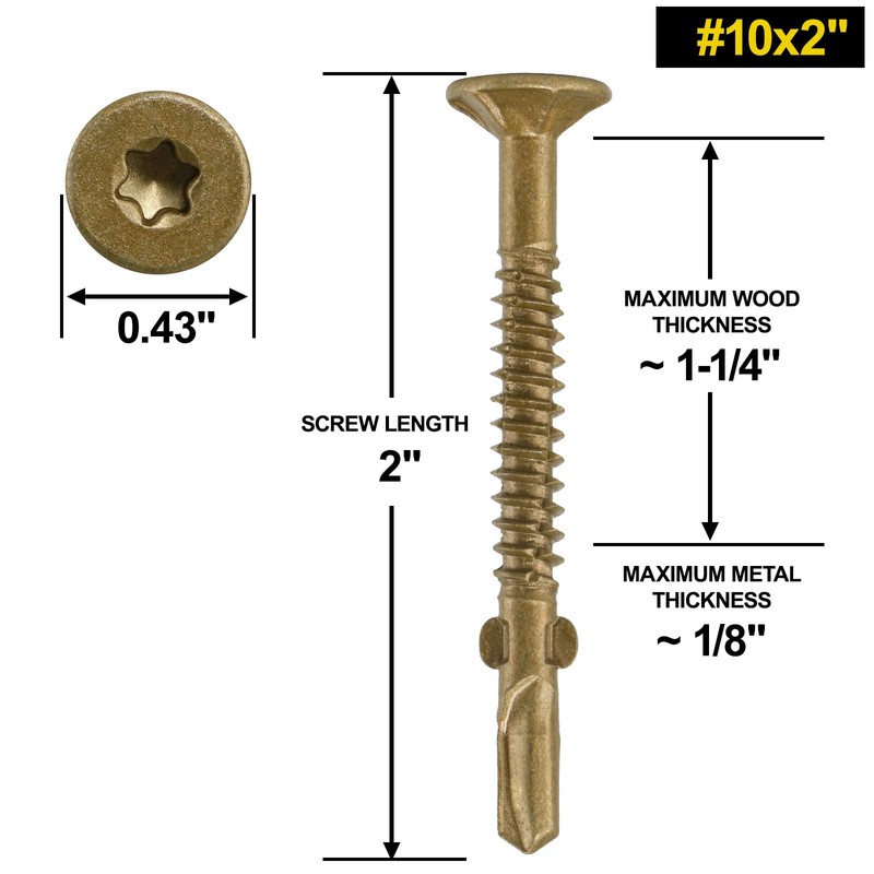 FMhotu #10 x 2 Trailer Deck Screws, Self-Tapping Sheet Wood