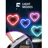 Car LED Ambient Light - Solar-Powered Heart-Shaped LED Neon Light,