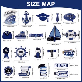 20pcs Magnetic Cruise Door Decorations Class of 2024 Graduation Decorations Congrats Grad Cruise Ship Door Magnet Stickers Fridge Car Cruise Decor