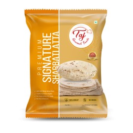 TAJ Signature Sharbati Atta, 10lbs, (Chakki Atta - Stone Ground) 100% Whole Wheat Flour, Chappati Flour