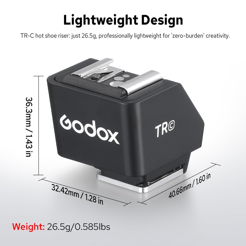 Godox TR-C TTL Hot Shoe Riser for Canon, with 6