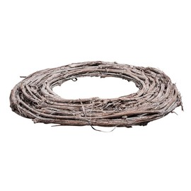 Rayher 65271505 Vine Wreath White Wiped 30 cm Diameter Natural, Flat, Height 2 cm, Decorative Wreath, Table Wreath, Advent Wreath, Door Wreath, Wreath Made of Branches, Natural Wreath, Wall Wreath