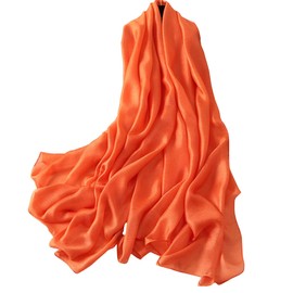 MAIRY Women's Scarves & Wraps Gift Ideas for Women Neckerchief for Women Lightweight Shawls and Wraps Soft Long Shawl Scarves Solid Wrap Ladies Orange Scarfs Gifts 02016