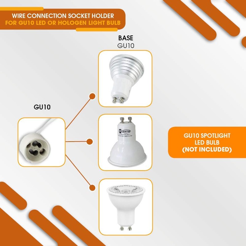 GU10 Base Socket 50 Pack Ceramic Socket Lamp Connector with