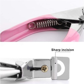 Nail Clipper Professional False Nails Clipper Acrylic UV Gel Fake Artificial Tips Edge Cutter Professional Nail Art Manicure Tool Acrylic Nail Cutter Pink Clipper (3 x Nail Tips Cutter)