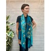100% silk scarf- turquoise Van Gogh 'Almond Blossom'. Touch of