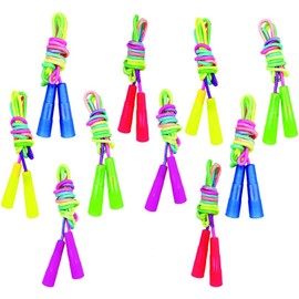 Juego de 10 cuerdas de saltar de nailon duraderas, cuerdas de salto vibrantes, seguras para niñas o niños, cuerda de saltar para educación física (7.2 pies)