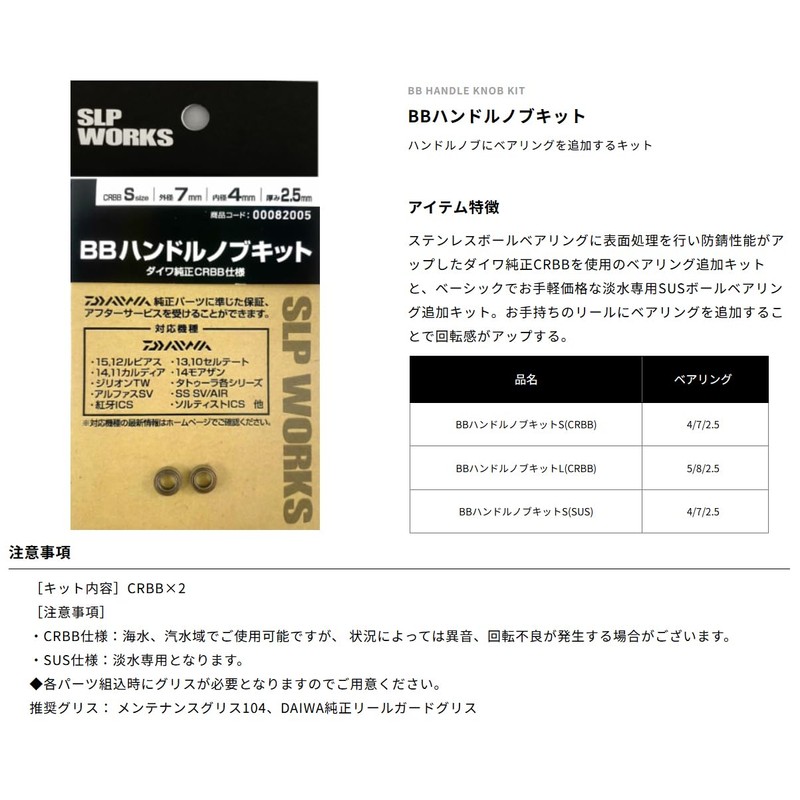 Daiwa SLP WORKS BB Handle Knob S (SUS)