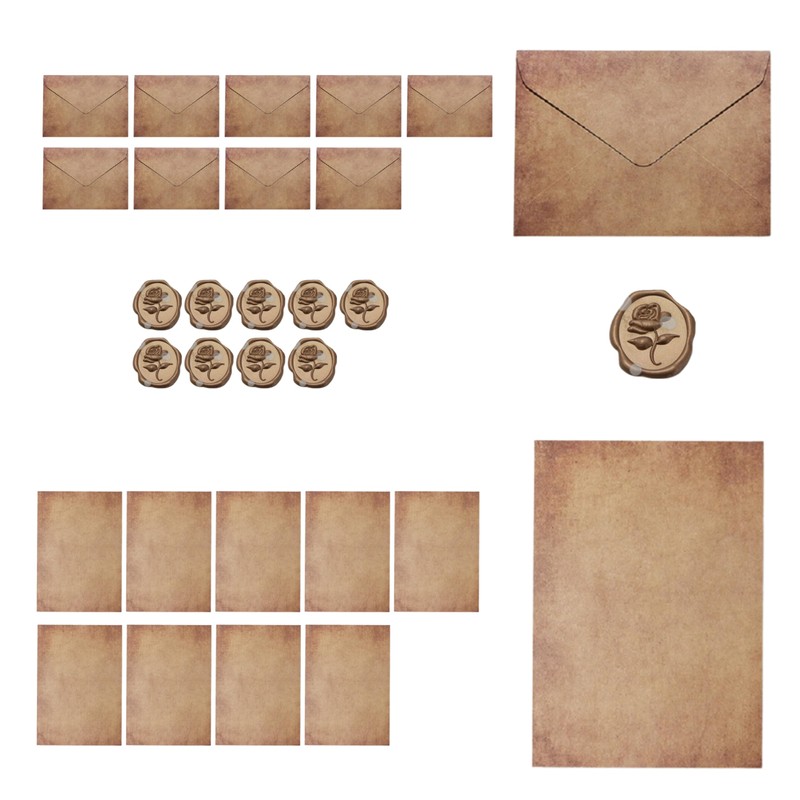 Letter Set Antique Parchment (Brown, All in One)