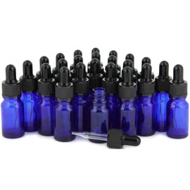 Vivaplex, 24, Cobalt Blue, 10 ml (1/3 oz) Glass Bottles, with Glass Eye Droppers
