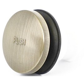 LASCO 03-4903AB Bathtub Drain Tiptoe Style Stopper, 3/8-Inch Male Thread, Antique Brass