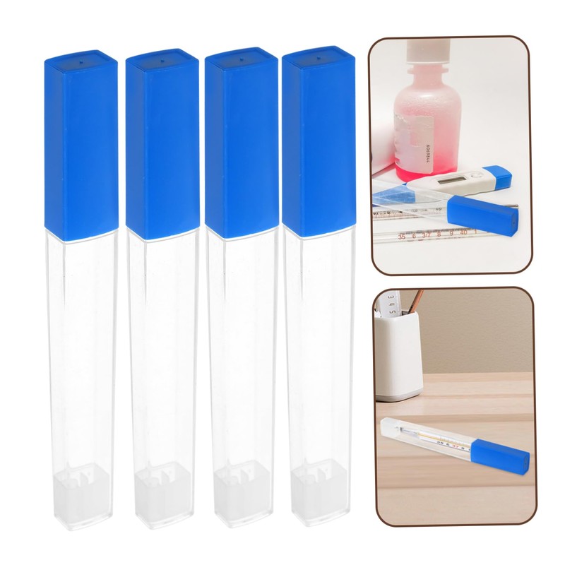SAFIGLE 10pcs Plastic Thermometer Storage Tube Holder Empty Plastic Storage