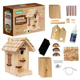 SparkJump Premium Wooden Bird House Kit - Build it Yourself Birdhouse - Birdhouse Kits for Adults to Build - Woodworking Adult Crafts & DIY Bird House