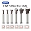 GLRYD 6-Piece T-Slot Cutter Set 8 mm Shank - Carbide