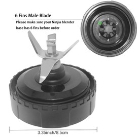 Ninja Blender Replacement Blade, 6 Fins Blender Blade Replacement Parts Compatible with BL660 BL770 BL663 BL663CO BL665Q BL740 BL771 BL772 BL773CO BL780 BL740, Fins Extractor Blade Fit Ninja 16oz Cup