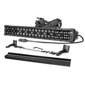 OFFROADTOWN 20'' 350W LED Light Bar with Wiring Harness and Black Cover Off Road Driving Light IP68 Waterproof LED Work Light Bar Fog Lights for Truck ATV UTV SUV Vehicle