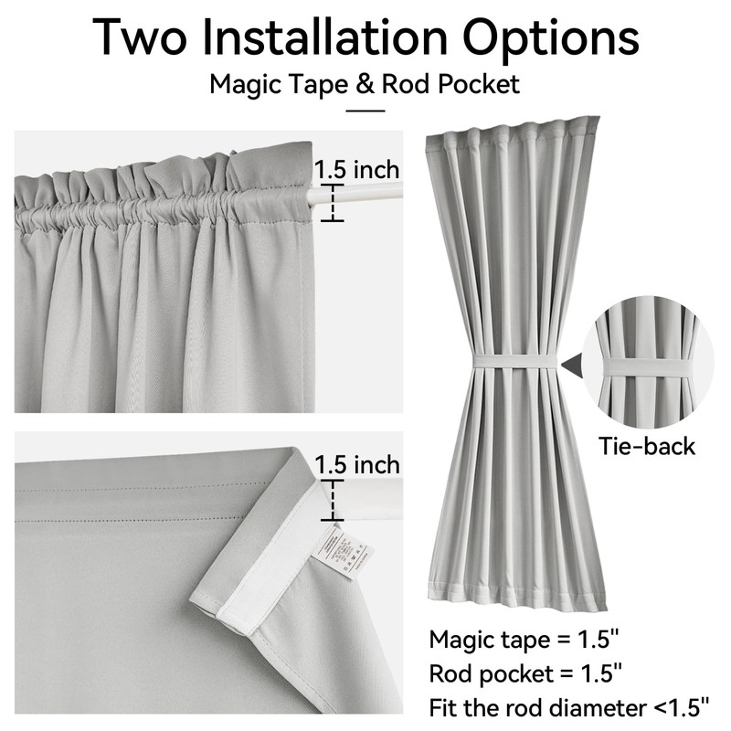 Vatge Sidelight Curtains for Front Door Privacy, 12 Inch Wide