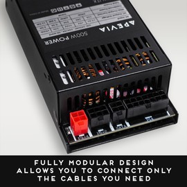 Apevia ITX-PFC500W Mini ITX/Flex ATX / 1U 500W Fully Modular Power Supply, Full Range Active PFC 90-264V, AC for POS AIO System Desktop Gaming Server Small Form Factor (Flex ITX) Computer PSU