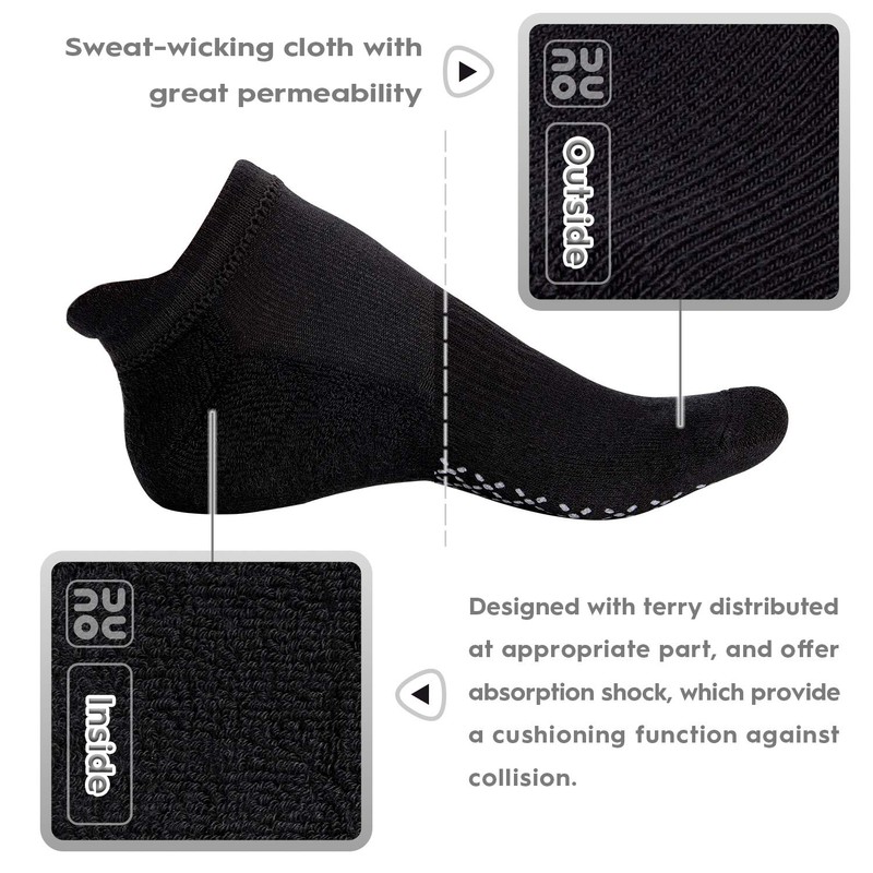 unenow Unisex Non Slip Socks with Grips Cushion for Yoga