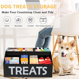 Dog Treat Container jar Organizer Storage Great for organizing pet Dogs Cats Birds Animal Food Treats Snack in Kitchen countertop Closet Black