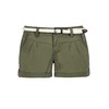 Eight2Nine Women's Chino Shorts with Braided Belt, Middle-green