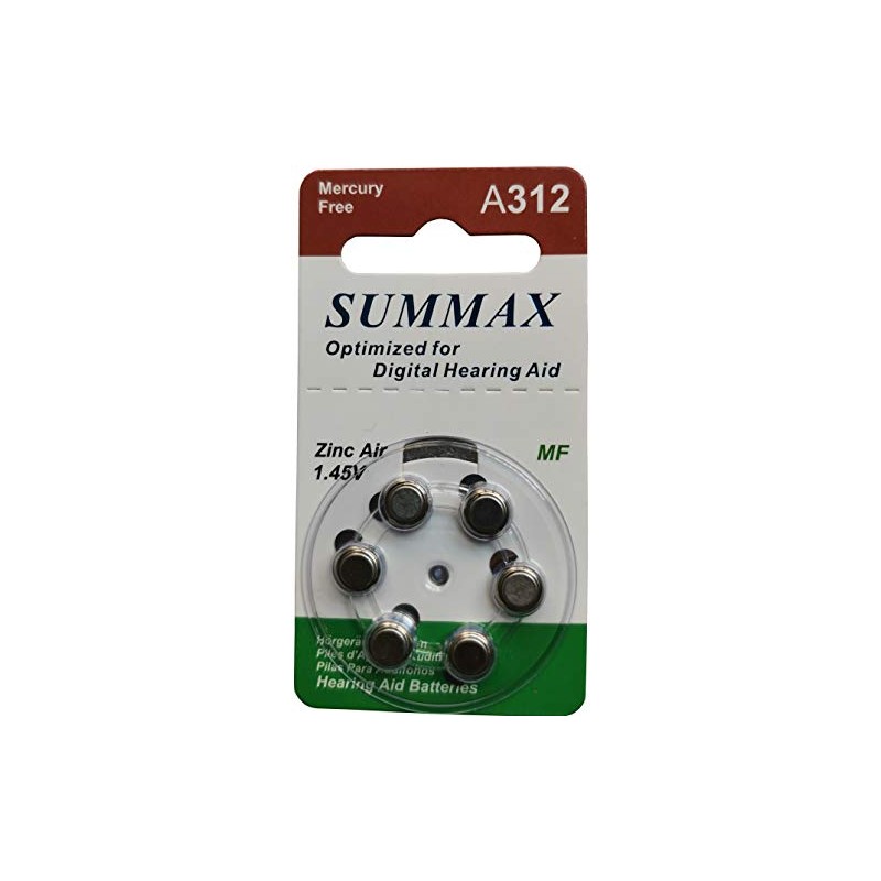 Summax New Hearing Aid Batteries Size A312 312A Za312 312