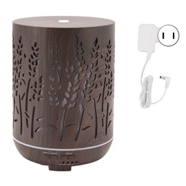 300ml Wood Grain Aromatherapy Diffuser 7 Colors LED Light Quiet Essential Oil Diffuser Humidifier 100‑240V US Plug
